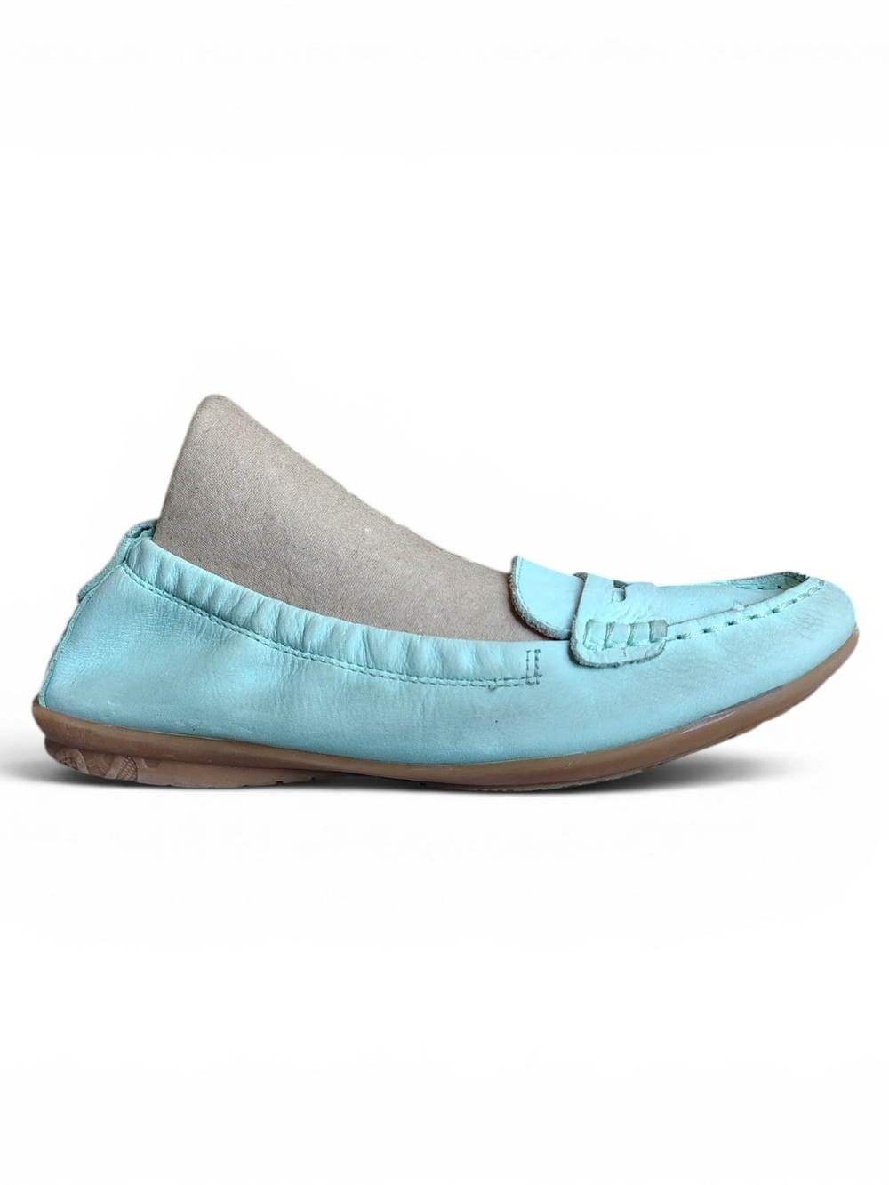 Hush Puppies Women's Flexible Slip On Penny Loafers Flats Foam Blue Size 8